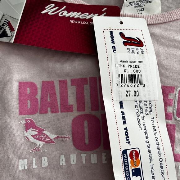 MLB Authentic Baltimore Orioles Pink Pride t-shirt size XL NWT - Picture 4 of 6